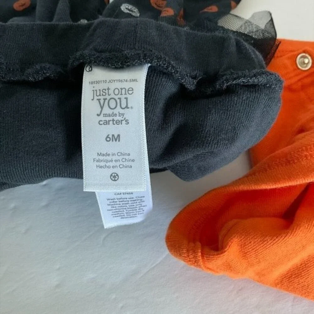 Halloween Pumpkin Hat Girl Leggins with Tu Tu Jack o Lantern One Piece 6 Months